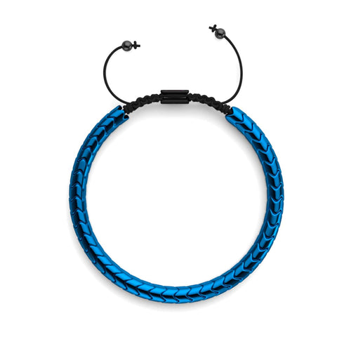 Serpentin | Blauer Hämatit x Rotguss | Wellenarmband